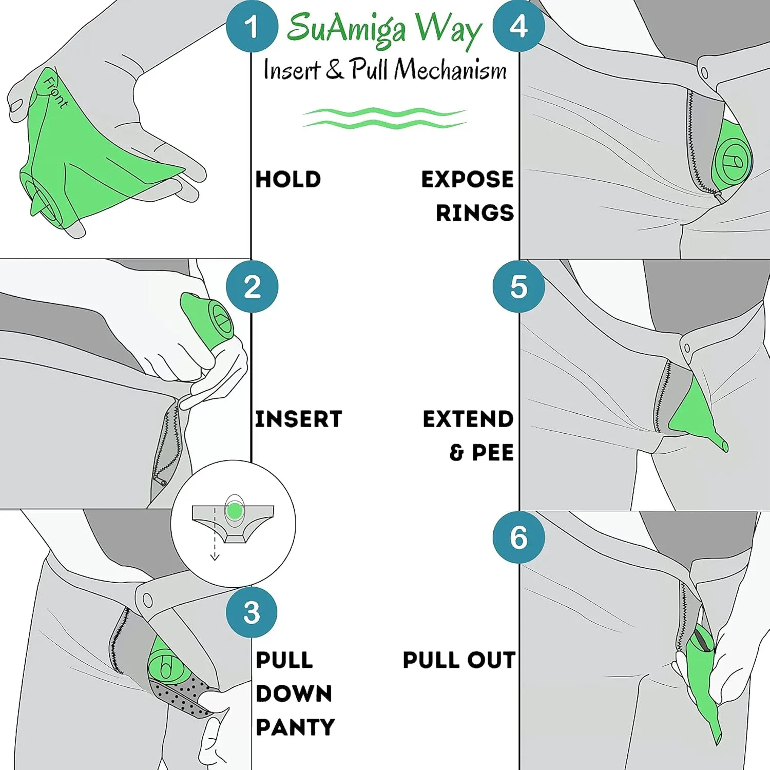 SuAmiga Female Urination Device Collapsible Female Urinal; Portable Reusable Urinal for Women to Pee Standing Up; Women Pee Funnel for Travel, Camping, Hiking, Outdoor (Soft,Firm,Plus Size)
