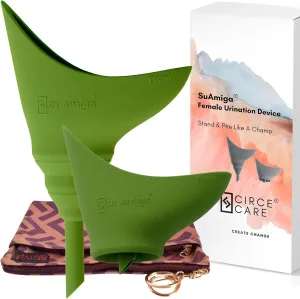 SuAmiga Female Urination Device Collapsible Female Urinal; Portable Reusable Urinal for Women to Pee Standing Up; Women Pee Funnel for Travel, Camping, Hiking, Outdoor (Soft,Firm,Plus Size)
