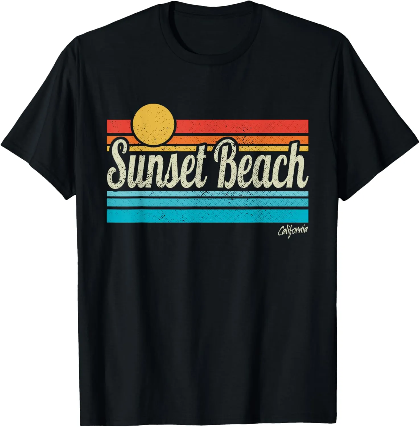 Sunset Beach California Retro Sunset Surf Trip Love Surfing T-Shirt