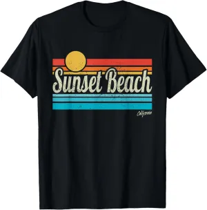 Sunset Beach California Retro Sunset Surf Trip Love Surfing T-Shirt