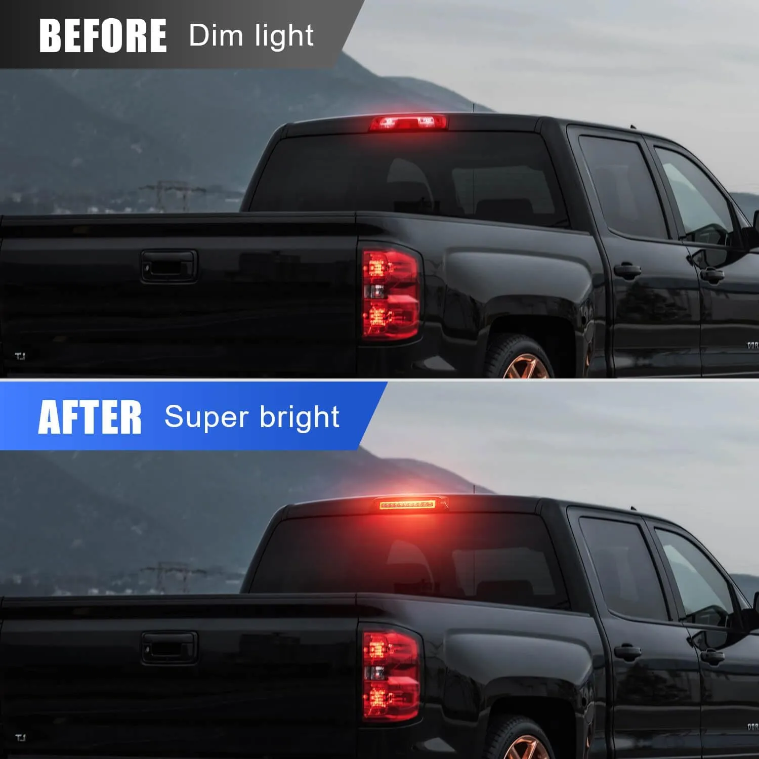 SUPAREE Third Brake Light Fit for 2014-2018 GMC Sierra/C-hevy Silverado 1500 2500HD 3500HD LED 3rd Brake Light Accessories Red LED Strobe Rear 3rd Brake Cargo Lights High Mount Stop Light