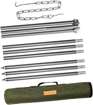 SUPVOX 1Set Adjustable Camping Tripod Grill Lightweight Campfire Cooking Stand for Outdoor BBQ Hiking and Picnics Stable Leg Design for Optimal Heat Control