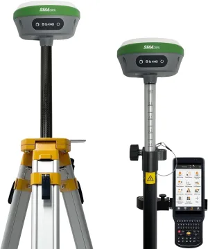 Surveying Equipment, NOAA Certificated SMA26 GNSS IMU RTK GPS Rover Base Handheld Collector with Survey Software, Max10km and 0.5cm Accuracy,32G Storage (Exclude Tripod&Pole)