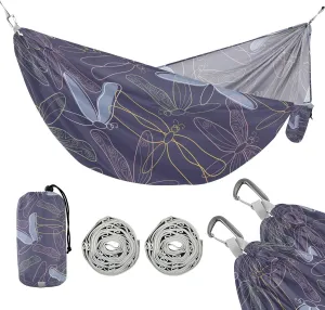 susiyo Portable Camping Hammock Colorful Dragonfly Printed Lightweight Hammock Comfortable Travel Swing with Tree Straps for Camping Hiking Backpacking Travel or Beach - Up to 330lbs