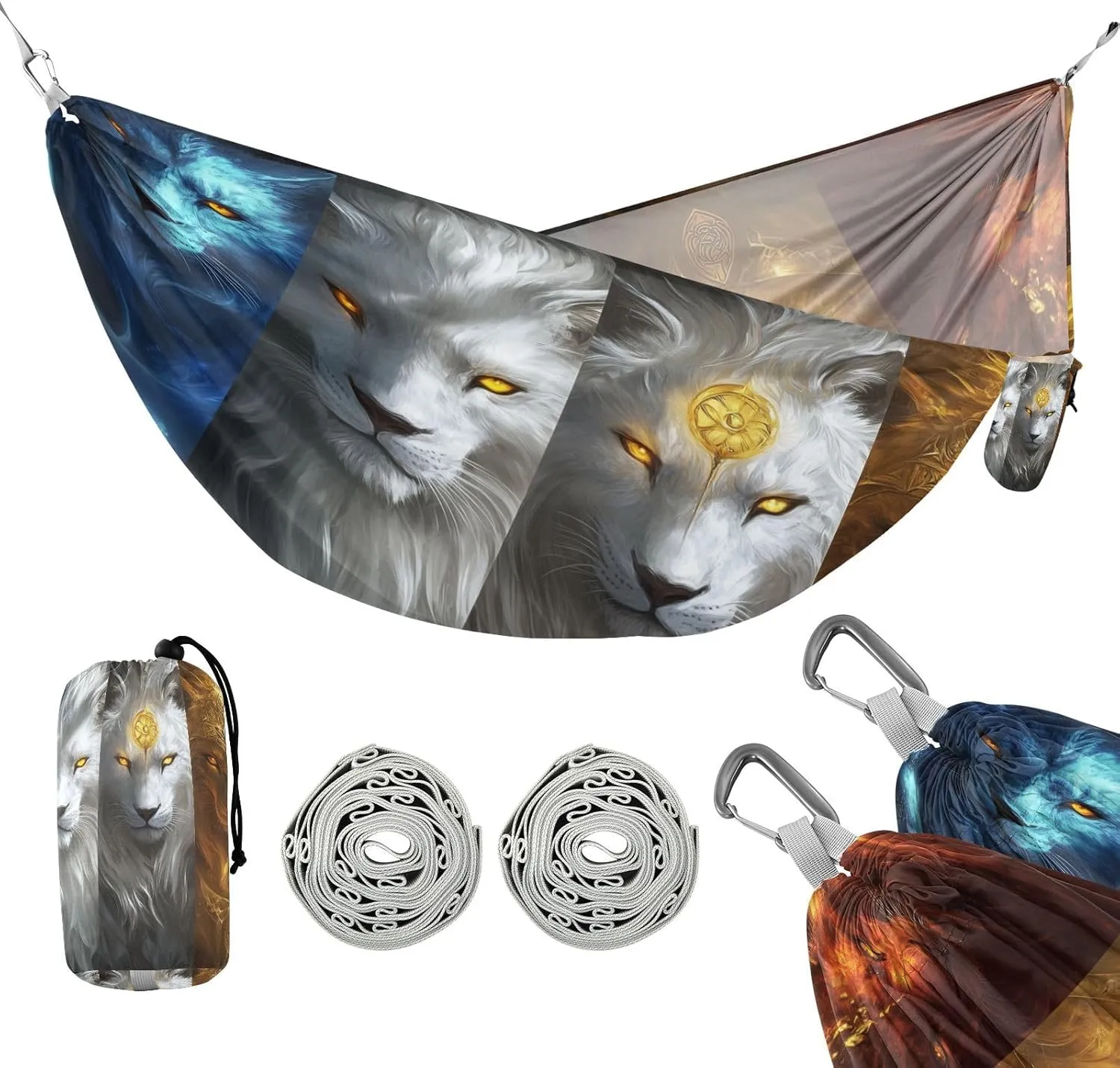 susiyo Portable Camping Hammock Magical Animals Printed Lightweight Hammock Comfortable Travel Swing with Tree Straps for Camping Hiking Backpacking Travel or Beach - Up to 330lbs