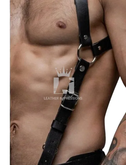 Suspender-Style Mens Leather Harness