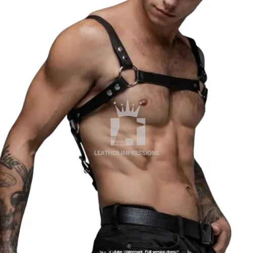 Suspender-Style Mens Leather Harness
