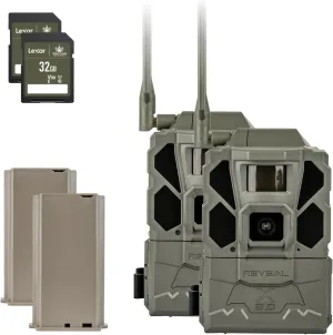 TACTACAM Reveal X Gen 3.0 Cellular Trail Camera - Multi Carrier, HD Photo & Videos, Pre-Installed Antenna, Built-in GPS, Low-Glow IR Flash   32GB SD Card   Lipo Lithium Battery Pack (2PK)
