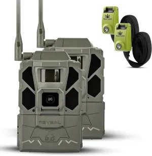 TACTACAM Reveal X Gen 3.0 Cellular Trail Camera - Multi Carrier, HD Photos & Videos, Pre-Installed Antenna, Built-in GPS, Best Battery Life, Low-Glow IR Flash, Fast Trigger Speed   Steel Straps- 2PK