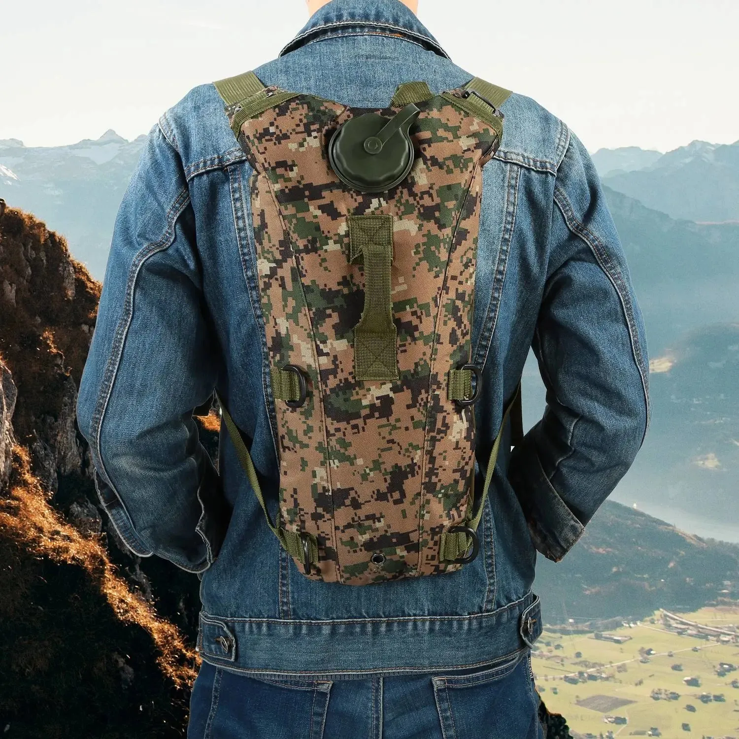 Tactical Hydration Backpack Water Pack Hydration Bladder Leak Proof 3L Water Bag for Camping Running Climbing Biking Hiking