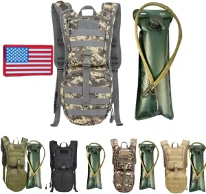 Tactical Hydration Backpack with 3L TPU Water Military Backpack Men Women for Extended Outdoor Adventures Hiking, Cycling, Running Climbing, Hunting, Biking