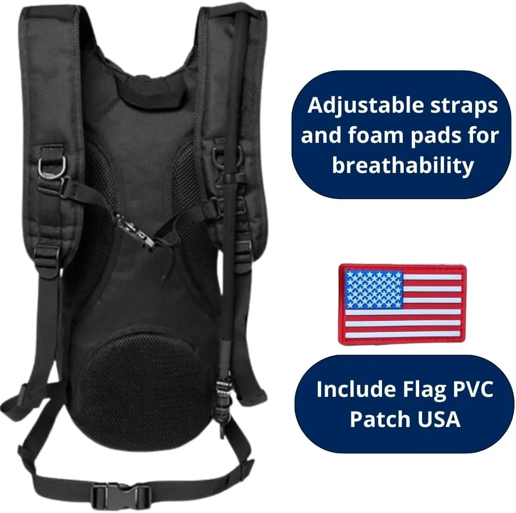 Tactical Hydration Backpack with 3L TPU Water Military Backpack Men Women for Extended Outdoor Adventures Hiking, Cycling, Running Climbing, Hunting, Biking