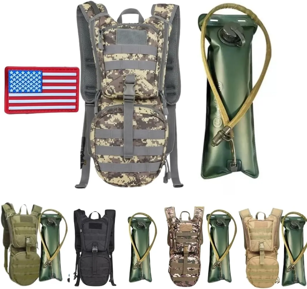 Tactical Hydration Backpack with 3L TPU Water Military Backpack Men Women for Extended Outdoor Adventures Hiking, Cycling, Running Climbing, Hunting, Biking