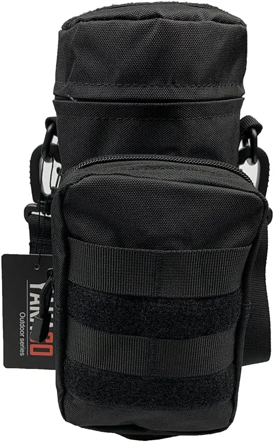 Tactical Molle Water Bottle Holder Pouch Hydration Carrier Bag Tactical EDC Water Bottle Carrier with Detachable Shoulder Strap for Hiking Camping Outdoor Sport Travel