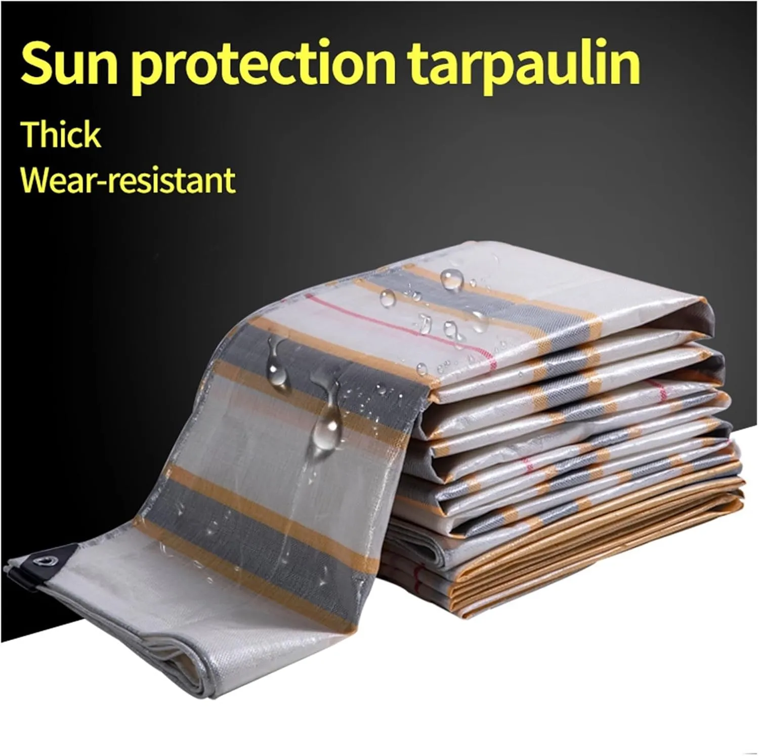 Tarpaulin Waterproof Outdoor Camping Awning Tarp Portable Sun Shelter Cloth Home Garden Backyard Awning Canopy Car Shed Cover(5vdc,2X2M)