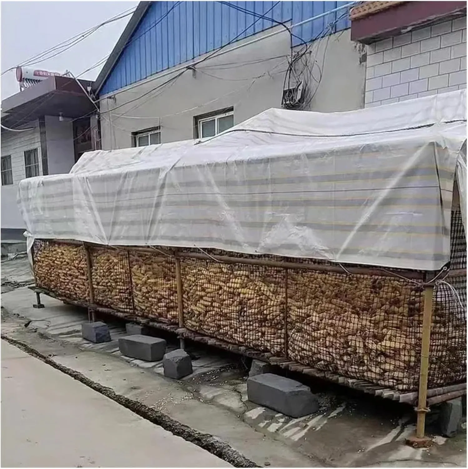 Tarpaulin Waterproof Outdoor Camping Awning Tarp Portable Sun Shelter Cloth Home Garden Backyard Awning Canopy Car Shed Cover(5vdc,2X2M)
