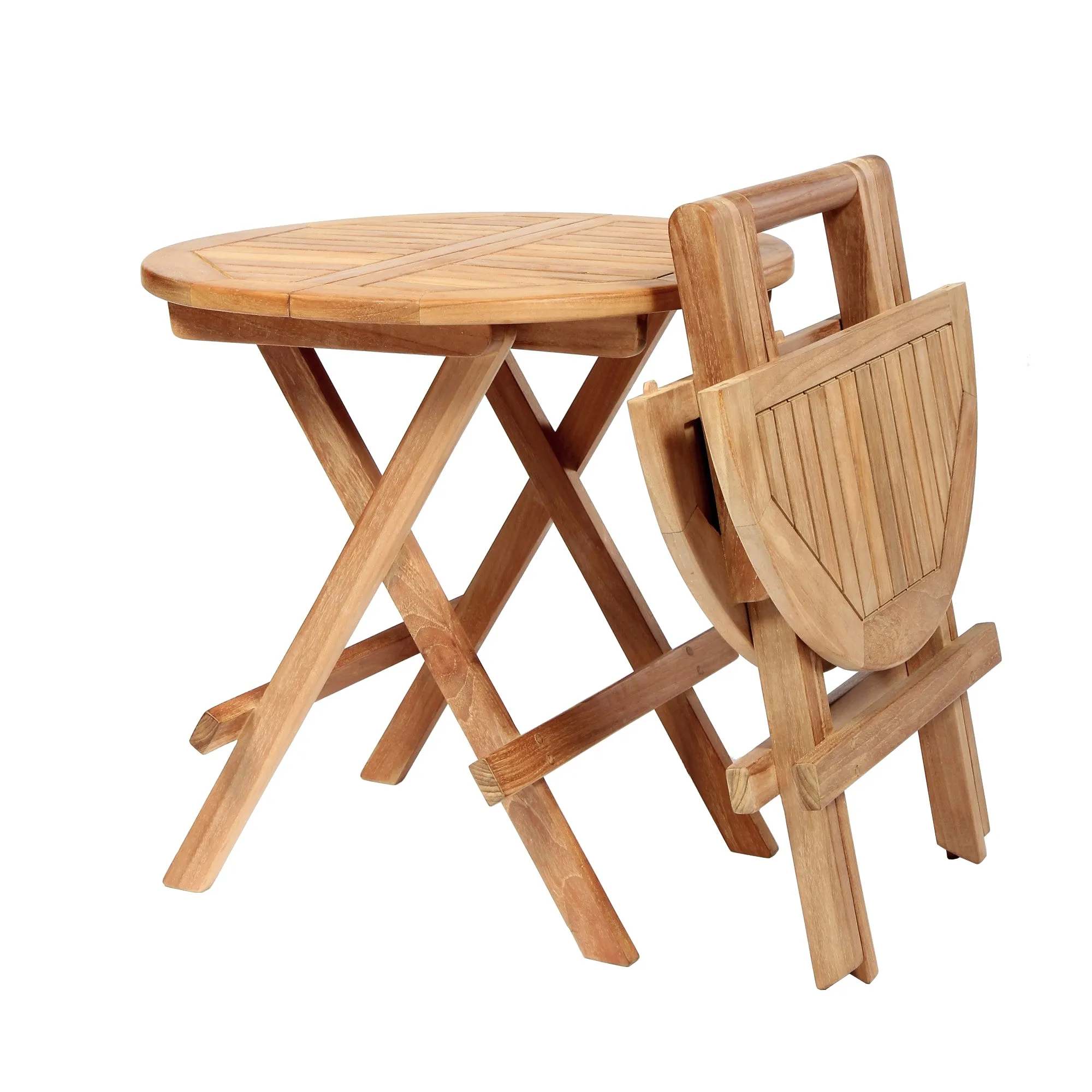 Teak Folding Side Table - Round 20" (50 cm)