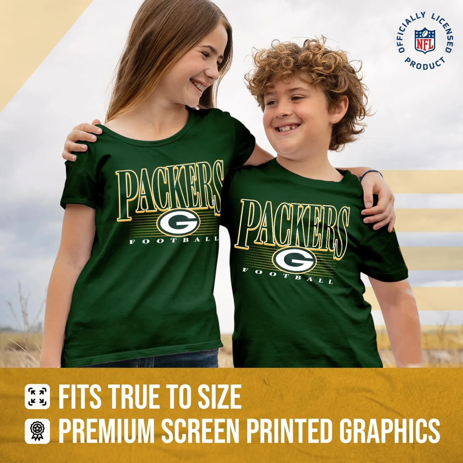 Team Fan Apparel NFL Youth Overtime Blueprint Football T-Shirt Unisex Tag Free Comfortable, Boys & Girls, Lightweight Soft
