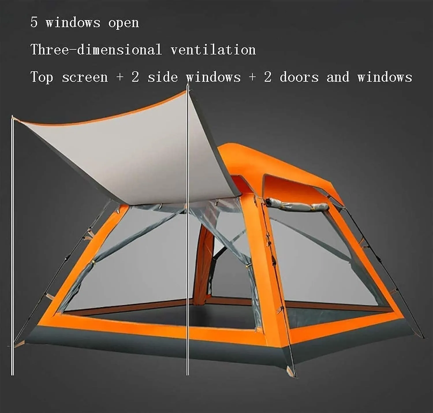 Tent,3-4 People Automatic Camping Tent Sun Shelter Tarp Outdoor Shade Canopy for Beach Party Picnic Family Vacation Mountaineering Camping