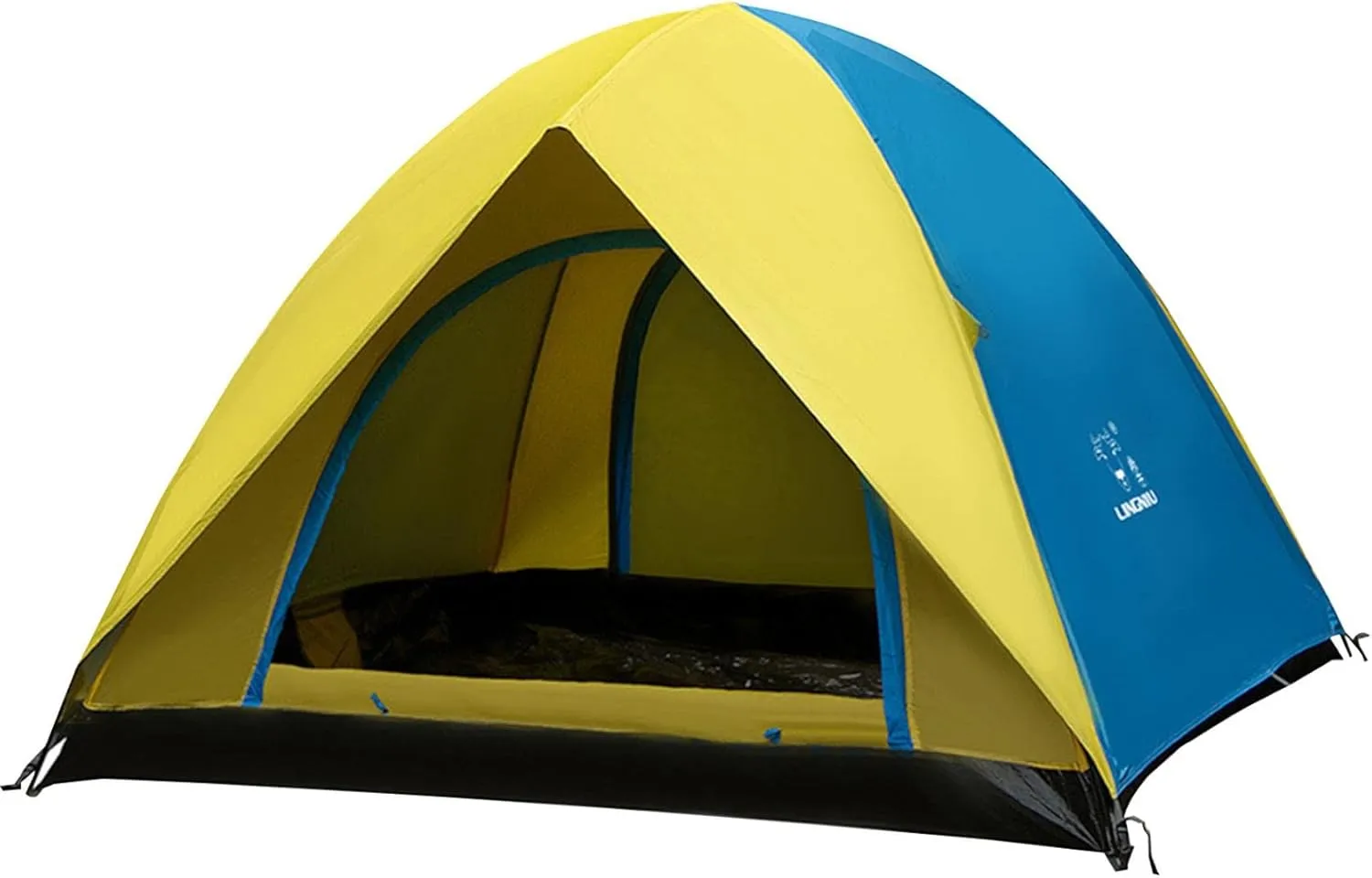 Tents for Camping, 2~3 Person Camping Tent, Includes Rain Fly and Carrying Bag, Easy Setup Dome Tent, Double-Layer Waterproof Family Tent for Beach Picnic (Yellow)