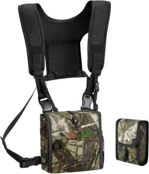 TIDEWE Bino Harness with Rangefinder Pouch & Rain Cover, Long-lasting Lightweight Portable Binocular Pack for Hunting, Hiking