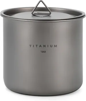 TITANIUM Cup 23 fl oz (700ml) w/Lid and handles - Ultralight Camping Pot, Portable Drinkware, Travel Coffee Mug