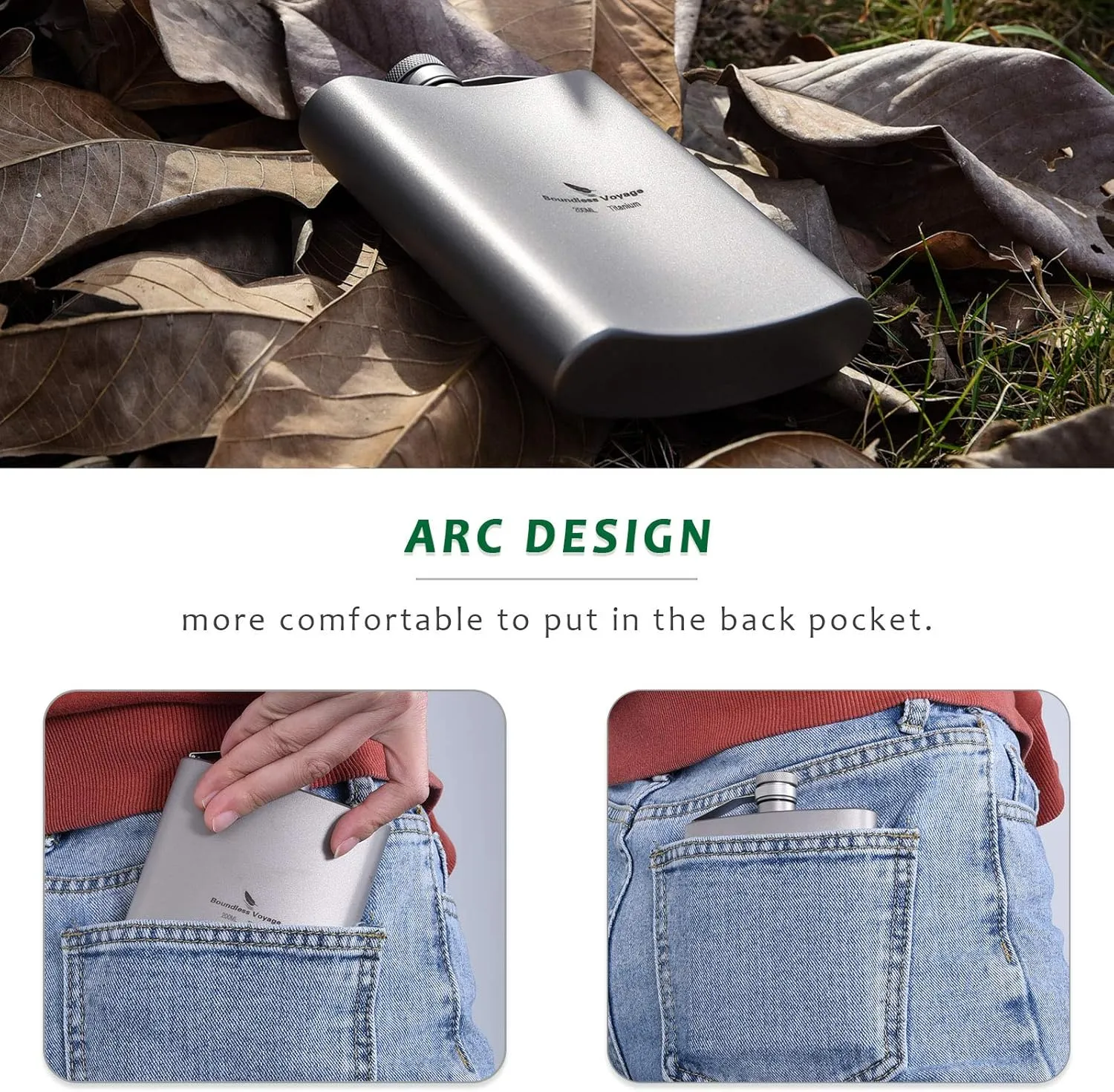 Titanium Ultralight Hip Flask Portable Wine Bottle with Funnel Camping Picnic Pocket Whiskey Alcohol Drinkware Accessories