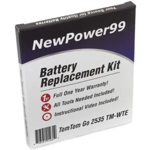 TomTom Go 2535TM WTE Battery Replacement Kit with Tools, Video Instructions, Extended Life Battery and Full One Year Warranty
