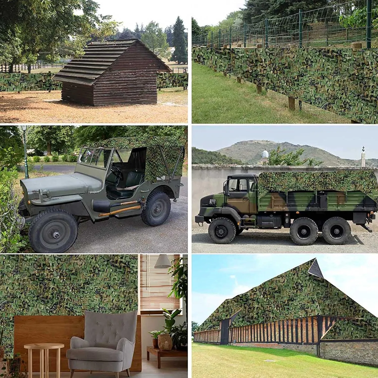 Tophacker Camouflage Net Customize Camo Shade Net Privacy Screen Awning for Outdoor Mesh Tarp for Porch Hunting Blind Patio Garden Garden Shelter Green
