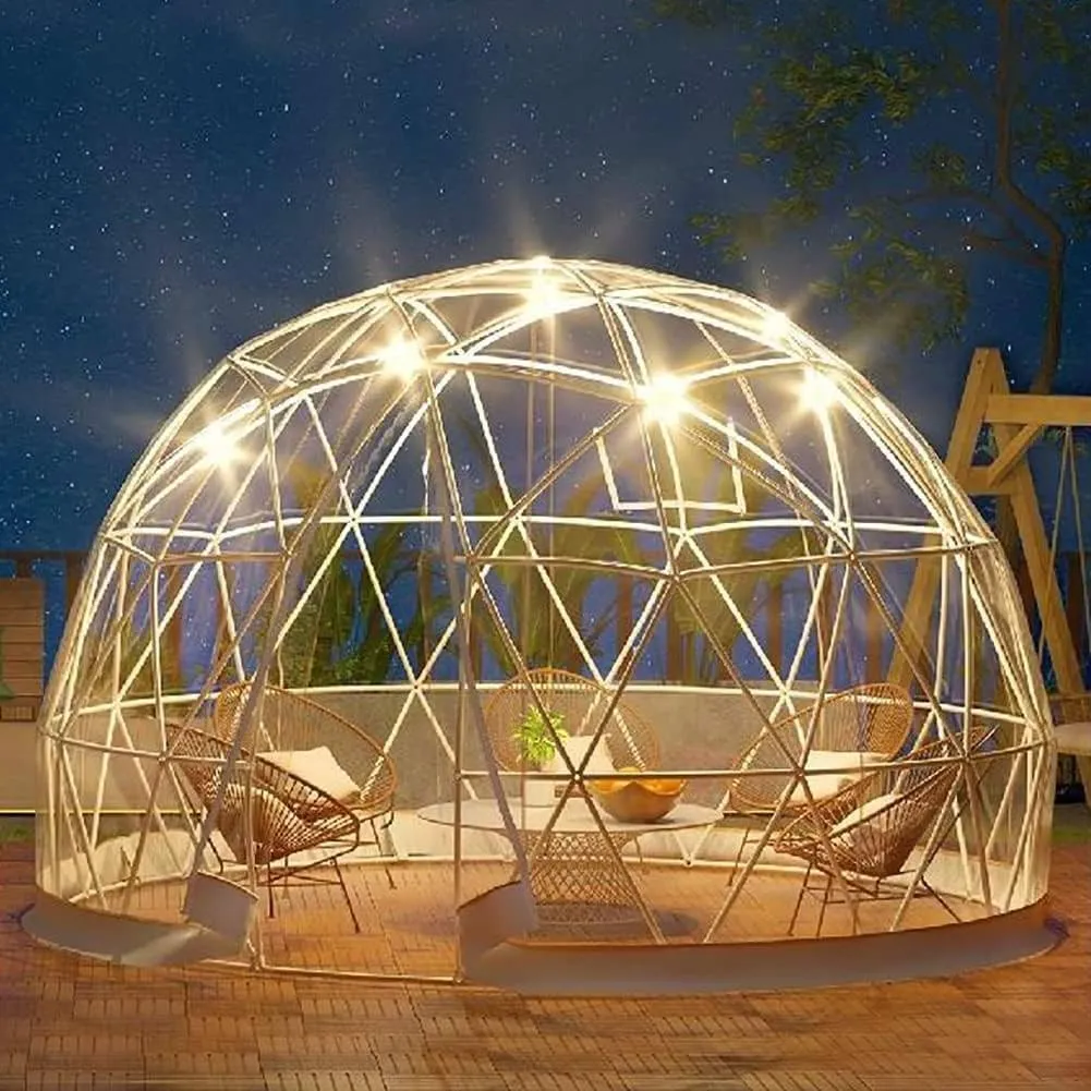 Transparent Camping Tent, Home Dome Bubble Tent, 3.6M Transparent Camping Tent, 4 Seasons Outdoor Garden Clear Dome Geodesic Dome Shelter 8-10 People for Backyard Patios