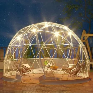 Transparent Camping Tent, Home Dome Bubble Tent, 3.6M Transparent Camping Tent, 4 Seasons Outdoor Garden Clear Dome Geodesic Dome Shelter 8-10 People for Backyard Patios