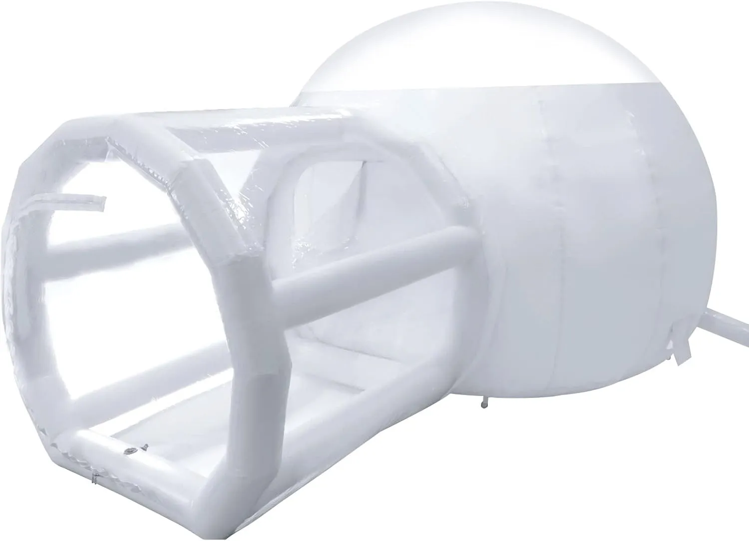 Transparent Inflatable Bubble Tent Luxury Single Tunnel Bubble House Dome Greenhouse Tent with Blower 110V 350W for Outdoor Family Camping Backyard Party Festivals Stargazing