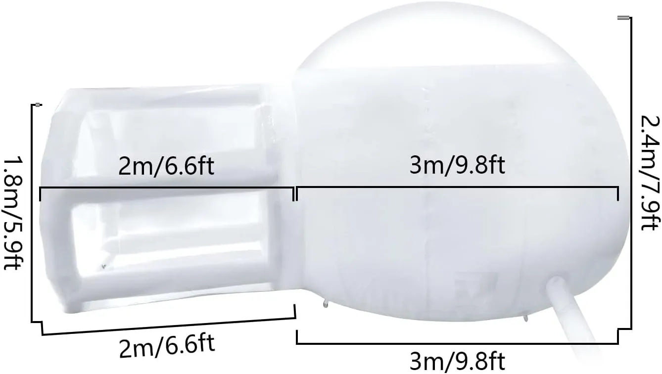 Transparent Inflatable Bubble Tent Luxury Single Tunnel Bubble House Dome Greenhouse Tent with Blower 110V 350W for Outdoor Family Camping Backyard Party Festivals Stargazing