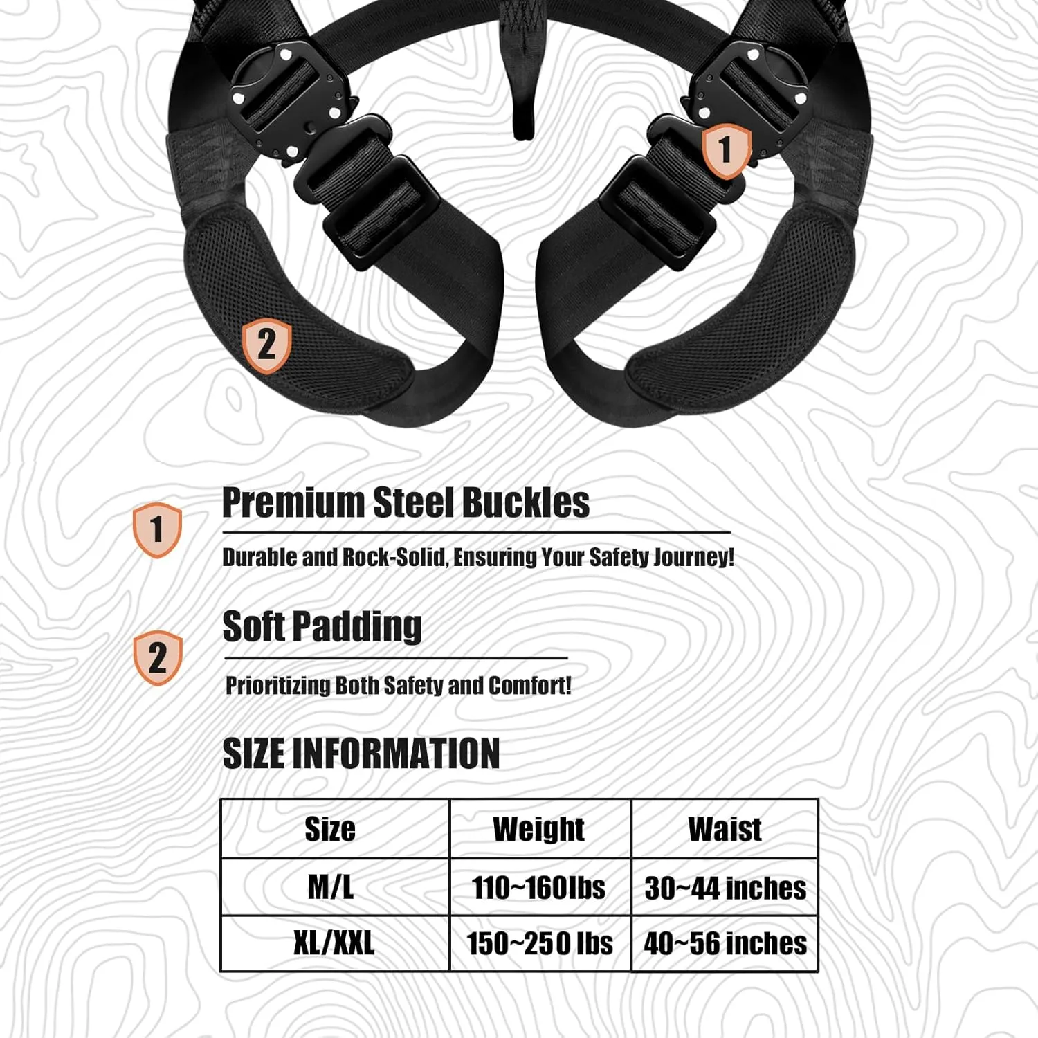 Tree Stand Safety Harness: Adjustable Tree Stand Harness for Hunting, Padded Treestand Safety Hunting Harnesses