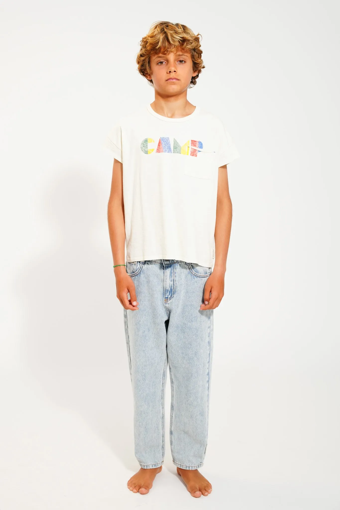 T’Shirt | Ecru w/ Multicolor “Camp” Print