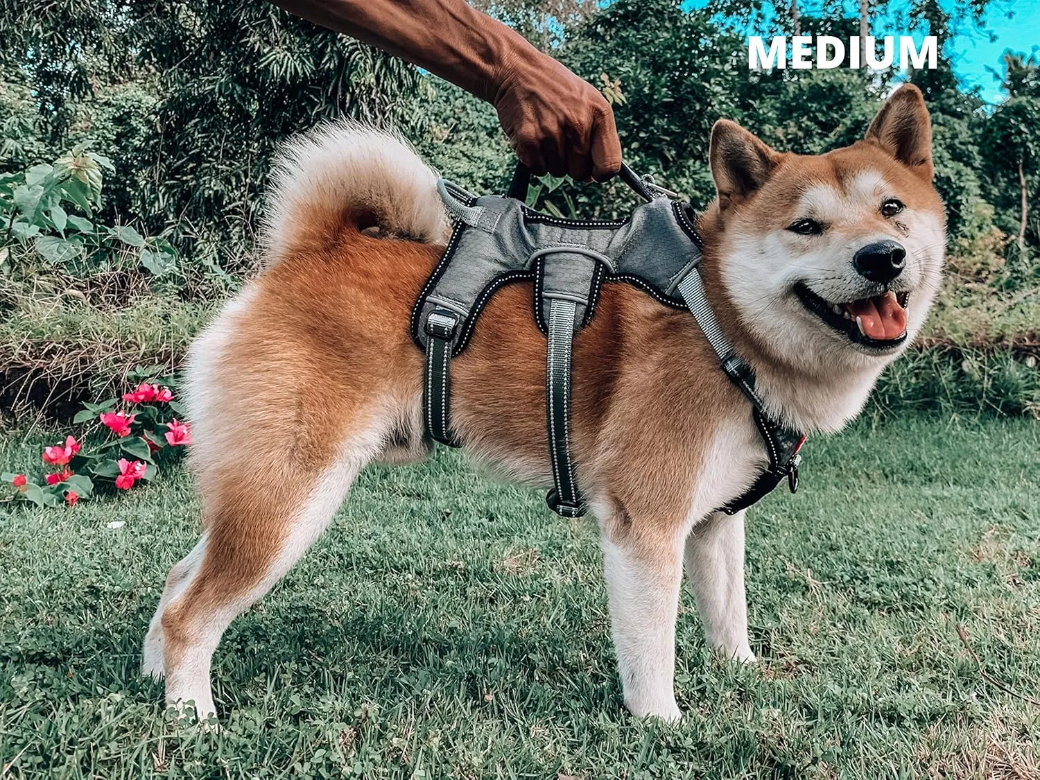 Tuff Pupper Escape Proof No Escape Dog Harness | 5 Point Adjustable Fit Harness for Dogs | Padded Dog Harnesses | Handle Dog Lift Harnesses