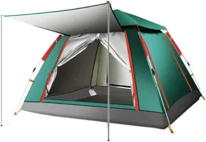 Two Doors 4 Season Tent for 3-4 Persons, Camping Automatic Pop Up Tent Waterproof Sun Shade Anti UV for Beach/Hiking/Backpacking/Fishing Instant Sun Shelter Canopy