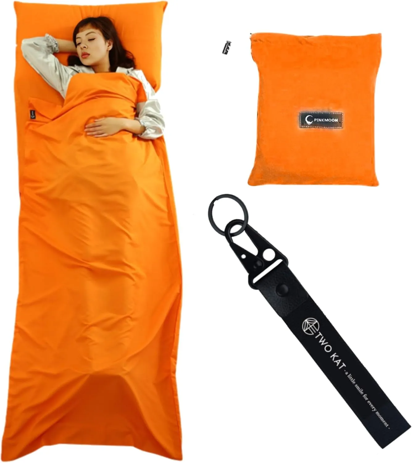 Two KAT Packable Ultralight Travel Sleeping Bag Liner, Lightweight Portable Compact Sleep Sack Sheet for Outdoor Camping Hiking Picnic Hotel