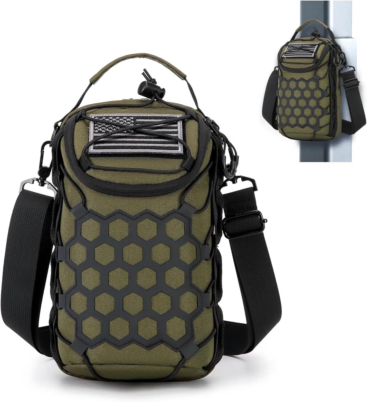 Ultra-Strong Magnetic Gym Bag - Versatile Fitness, Work, Travel & Sports Backpack with Stylish Design, Durable Material & Multi-Size Water Bottle Holder (Olive)