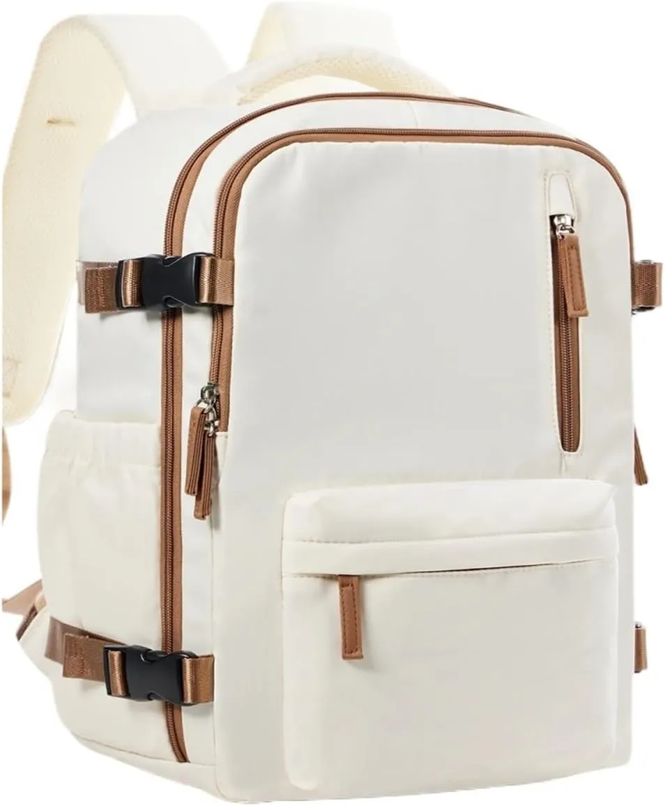 Ultralight Camping Backpack Outdoor Sports Bags Mountain Pocket Hiking Rucksack Daypack Traveling Cotton Canvas Bag(Beige)