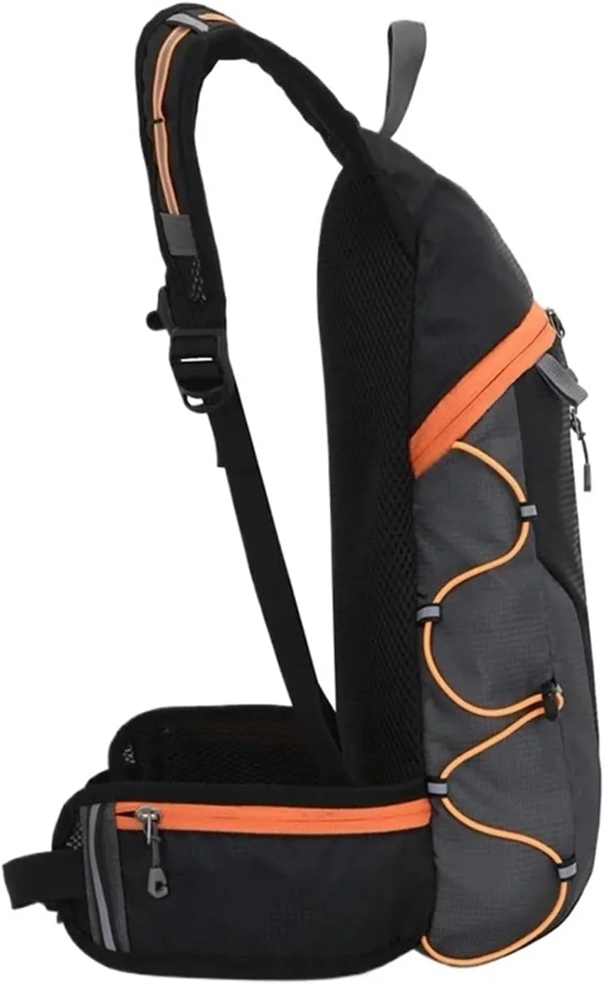 Ultralight Camping Backpack Outdoor Sports Bags Mountain Pocket Hiking Rucksack Daypack Traveling Cotton Canvas Bag(Black 10L)