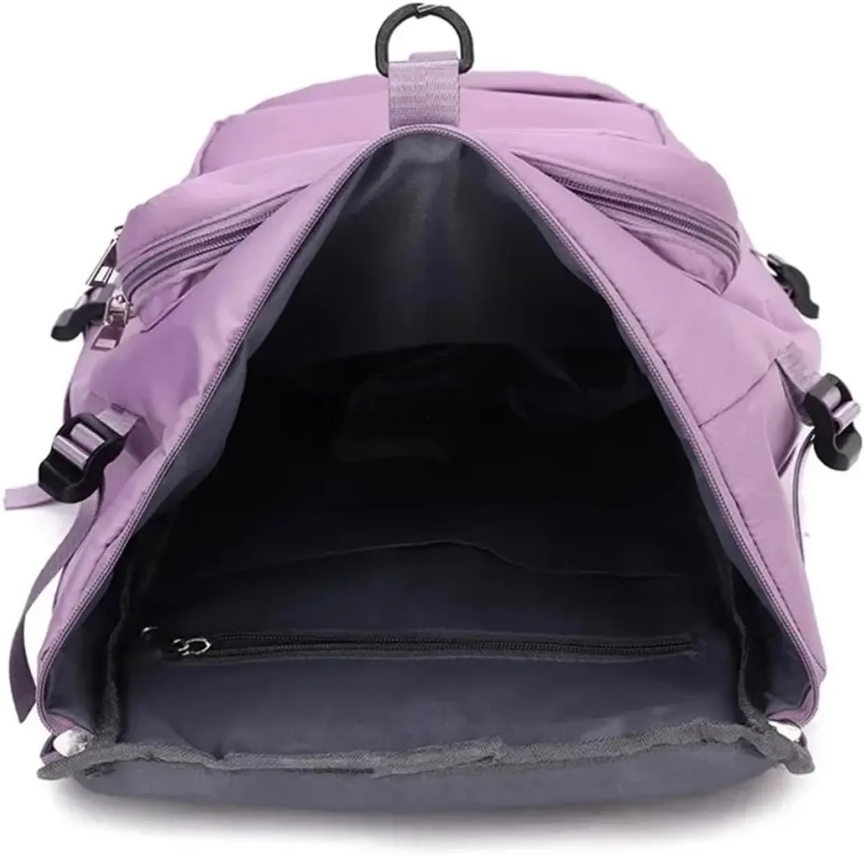 Ultralight Camping Backpack Outdoor Sports Bags Mountain Pocket Hiking Rucksack Daypack Traveling Cotton Canvas Bag(Black)