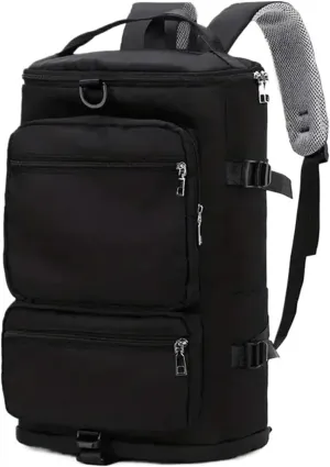 Ultralight Camping Backpack Outdoor Sports Bags Mountain Pocket Hiking Rucksack Daypack Traveling Cotton Canvas Bag(Black)