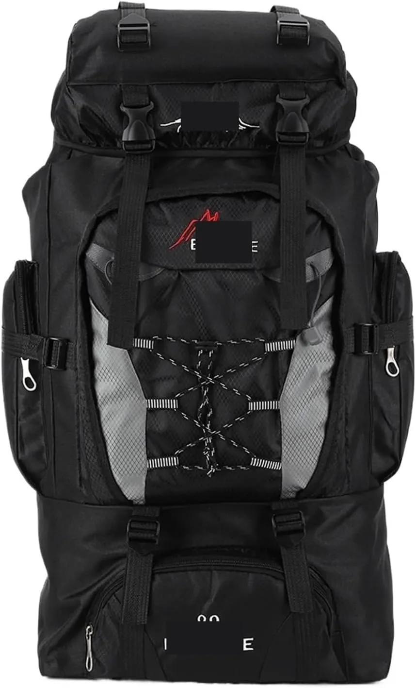 Ultralight Camping Backpack Outdoor Sports Bags Mountain Pocket Hiking Rucksack Daypack Traveling Cotton Canvas Bag(Black)