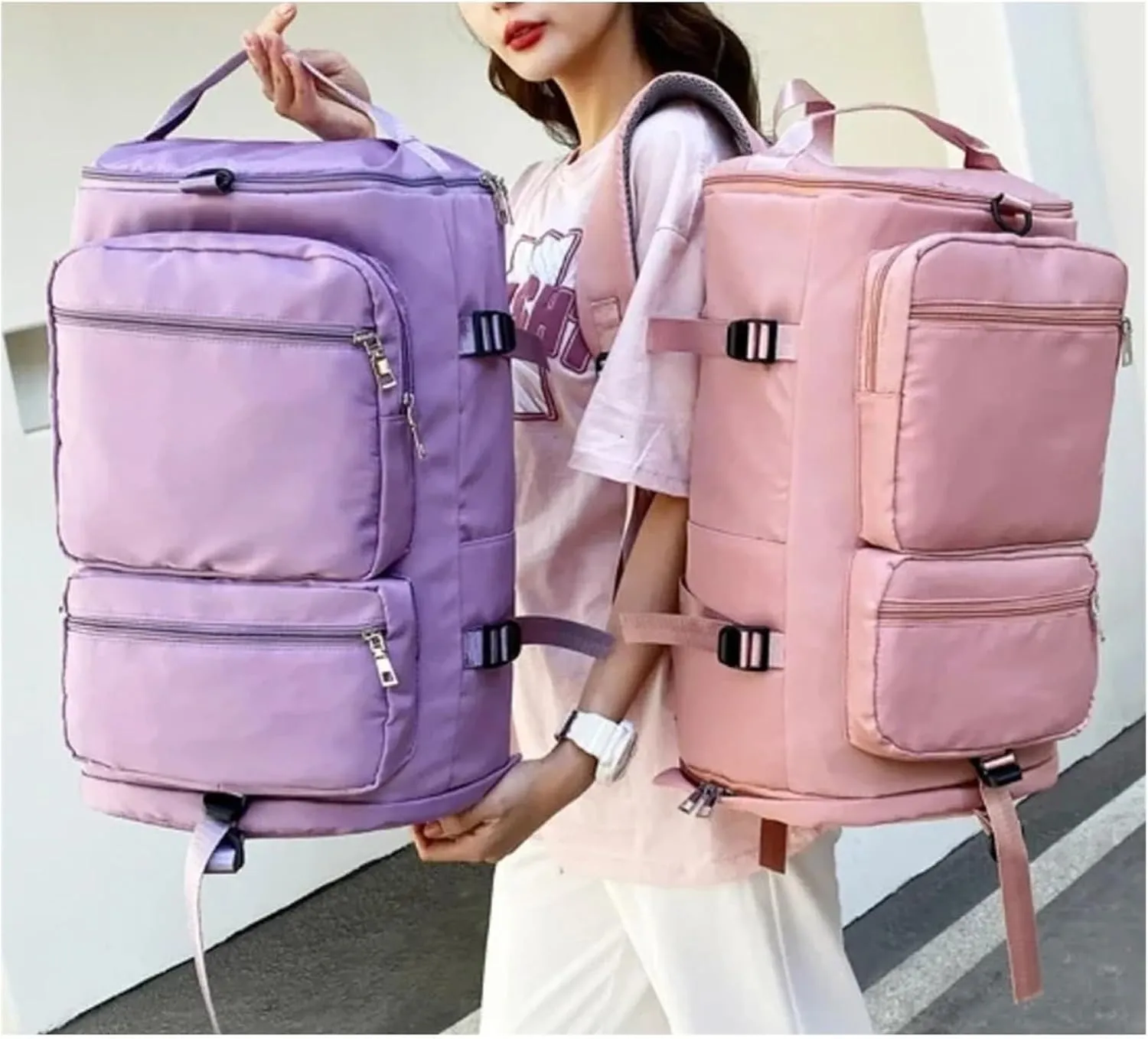 Ultralight Camping Backpack Outdoor Sports Bags Mountain Pocket Hiking Rucksack Daypack Traveling Cotton Canvas Bag(Black)