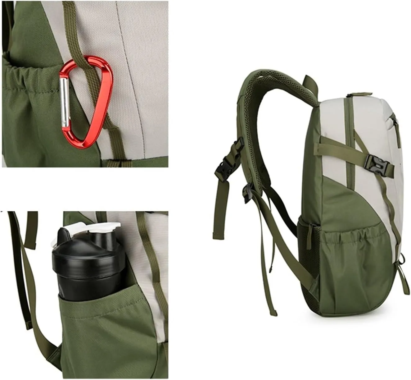 Ultralight Camping Backpack Outdoor Sports Bags Mountain Pocket Hiking Rucksack Daypack Traveling Cotton Canvas Bag(Black)