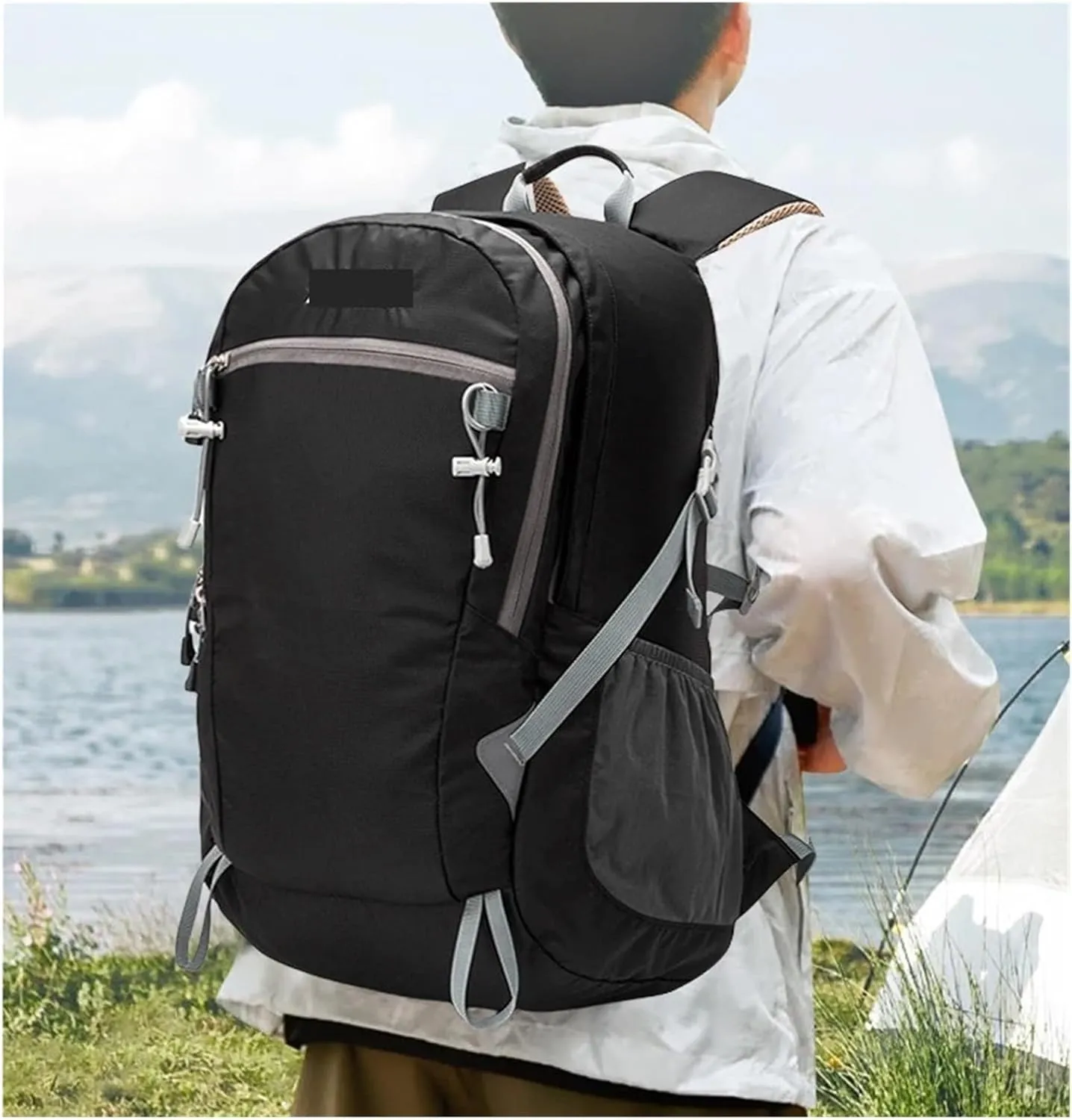 Ultralight Camping Backpack Outdoor Sports Bags Mountain Pocket Hiking Rucksack Daypack Traveling Cotton Canvas Bag(L - Dark green)