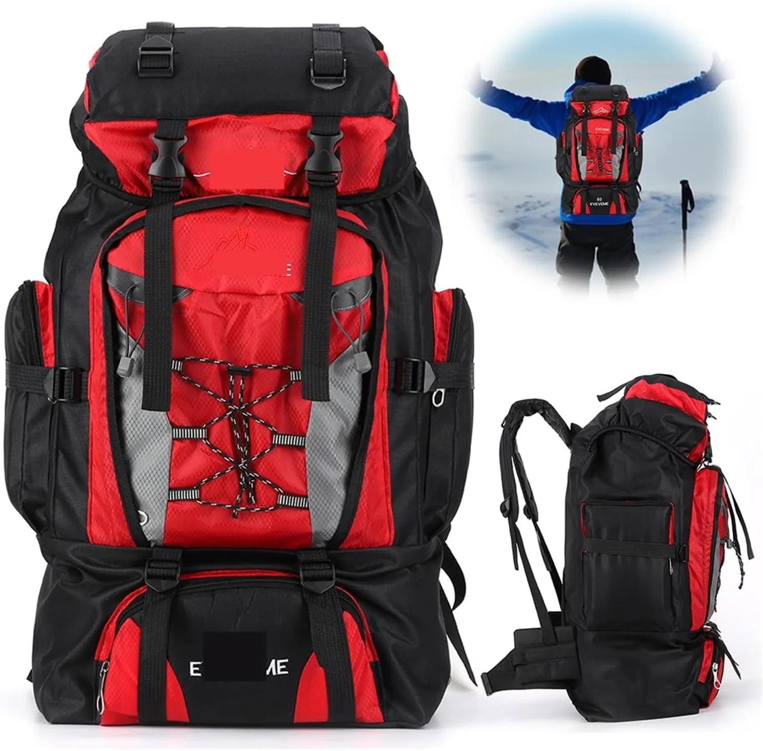 Ultralight Camping Backpack Outdoor Sports Bags Mountain Pocket Hiking Rucksack Daypack Traveling Cotton Canvas Bag(Orange)