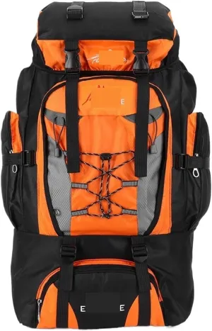 Ultralight Camping Backpack Outdoor Sports Bags Mountain Pocket Hiking Rucksack Daypack Traveling Cotton Canvas Bag(Orange)