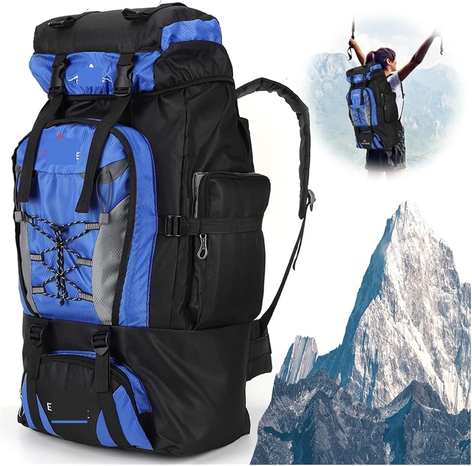 Ultralight Camping Backpack Outdoor Sports Bags Mountain Pocket Hiking Rucksack Daypack Traveling Cotton Canvas Bag(Orange)